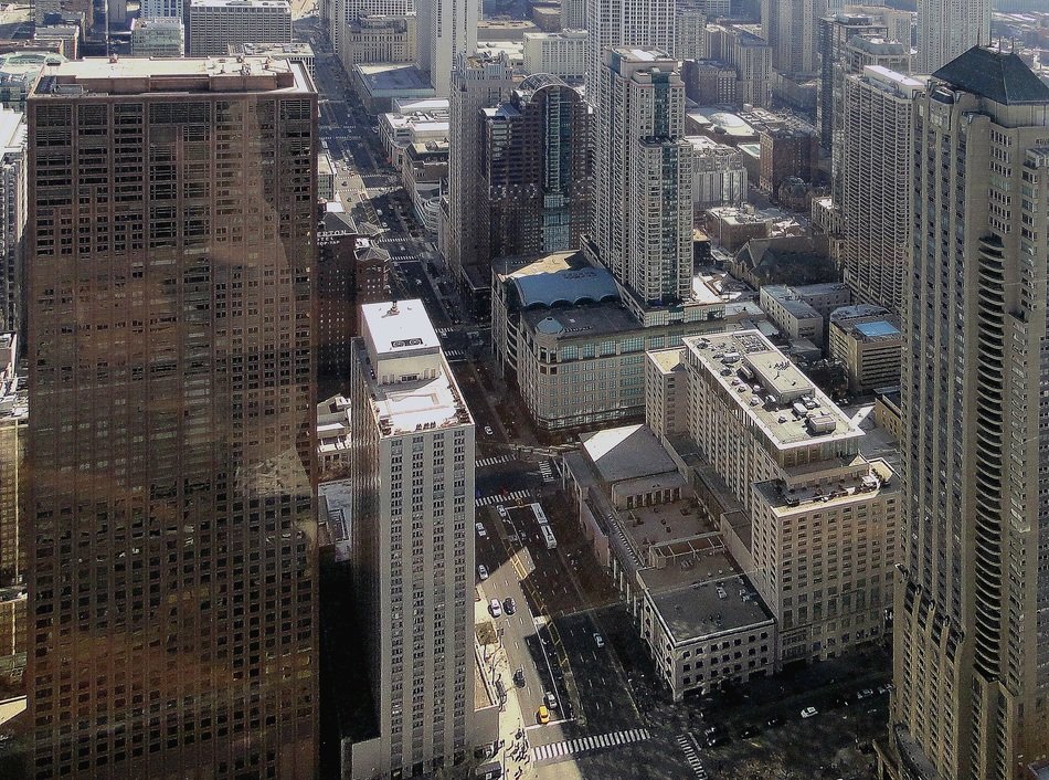 top view of street, usa, illinois, chicago