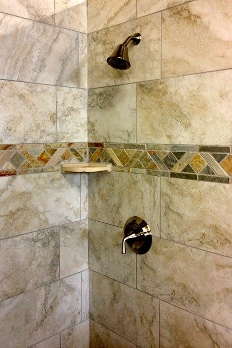 tile in the bathroom on the wall