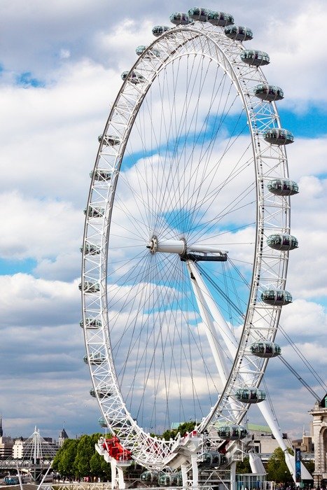 london eye ferris wheel at sky, uk, england