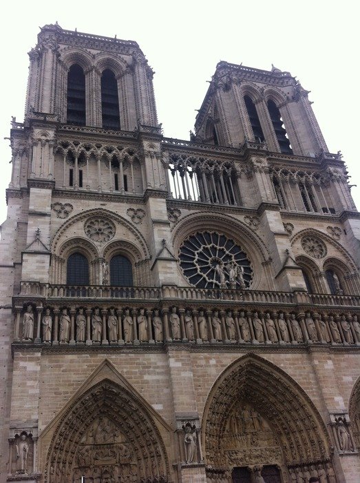 facade of the cathedral Notre-Dame in Paris