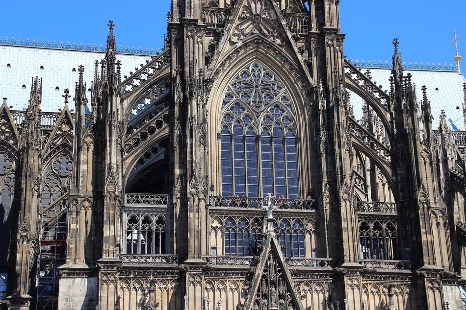 beautiful cologne cathedral element relief windows