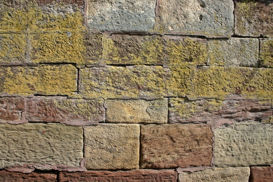 old plastered stone wall, texture