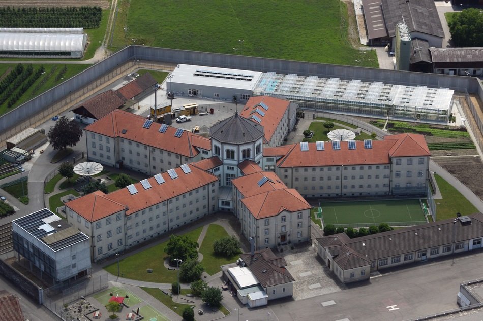 top view of prison built in 1864, switzerland, lenzburg