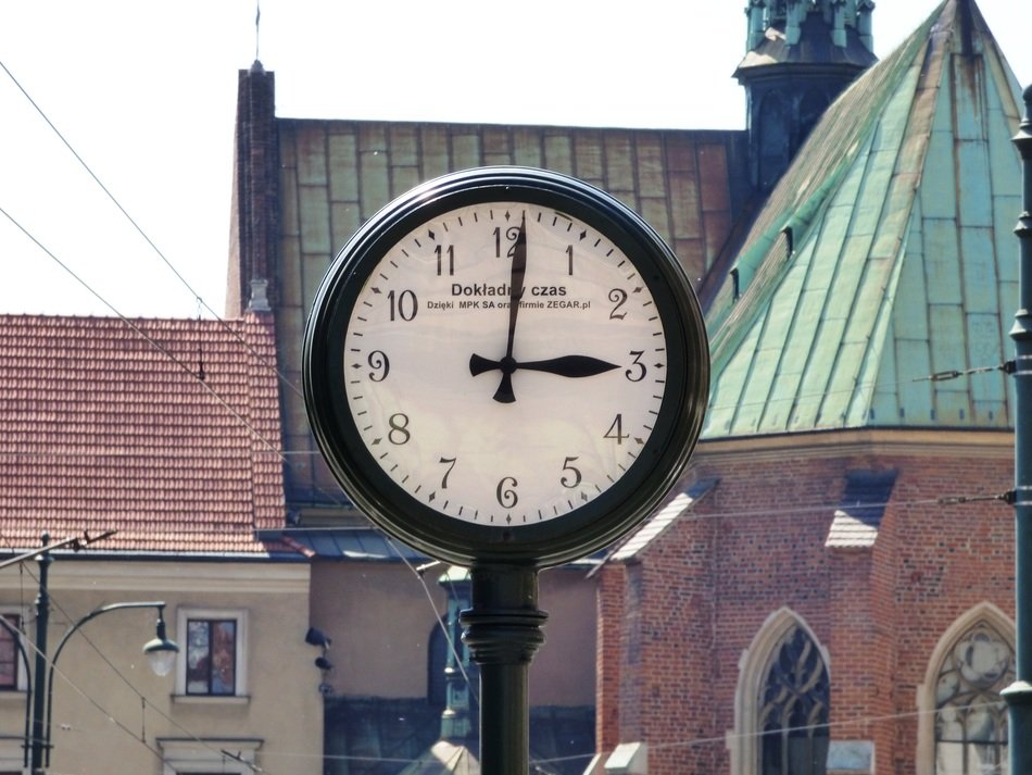 City clock in the middle of the street