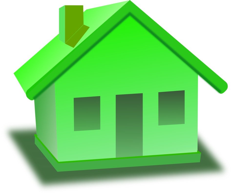 green small house, icon