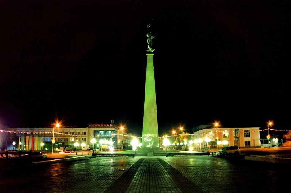 Tower in Shymkent,Kazakhstan at night