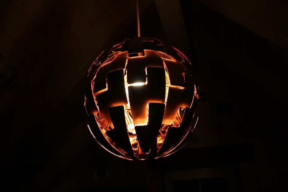 Modern lamp in the dark