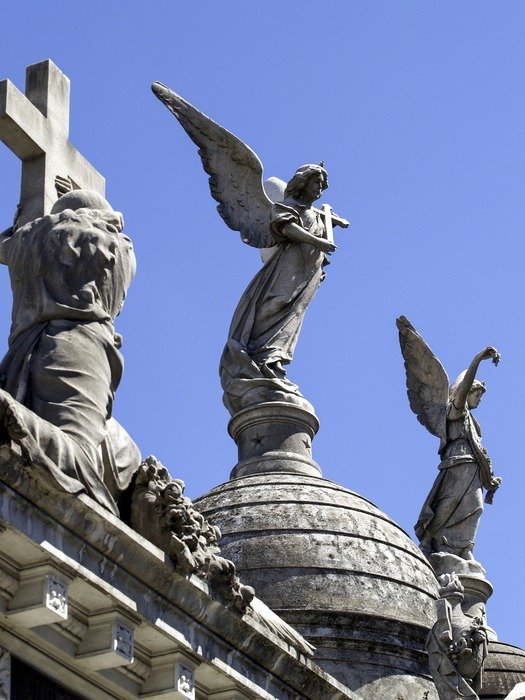 Sculpture of an angel in a mausoleum in the Buenos Aires