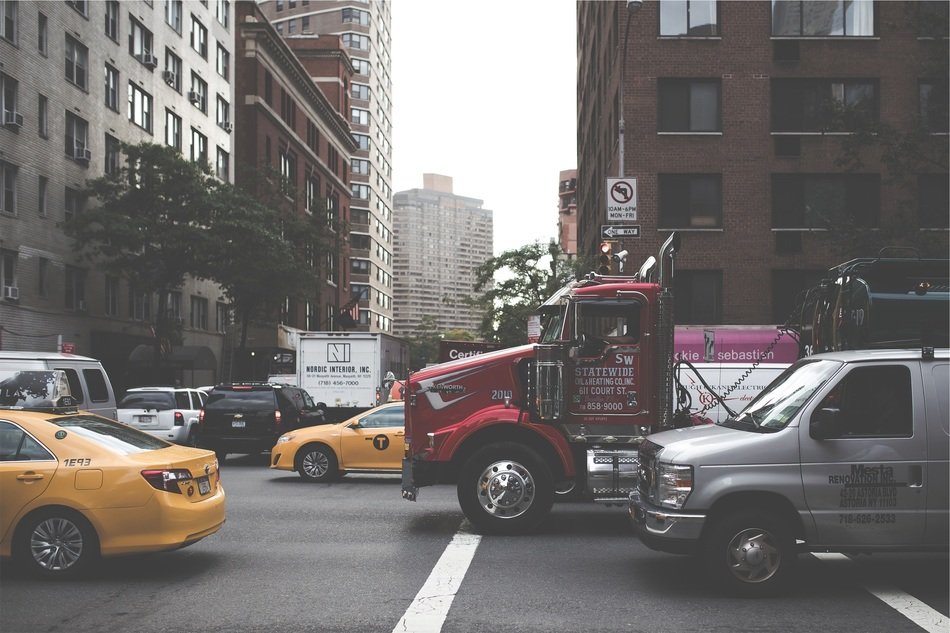 traffic on street in downtown