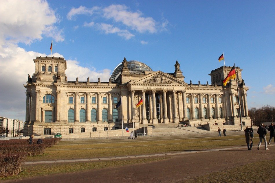The facade of the Reichstag in Berlin