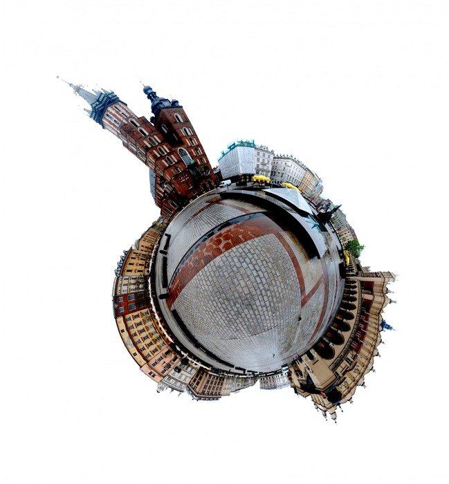 spherical panorama of cracow, digital art