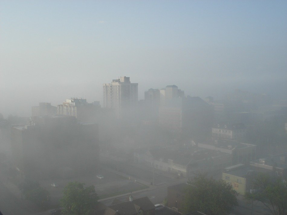 picture of city view on a foggy morning
