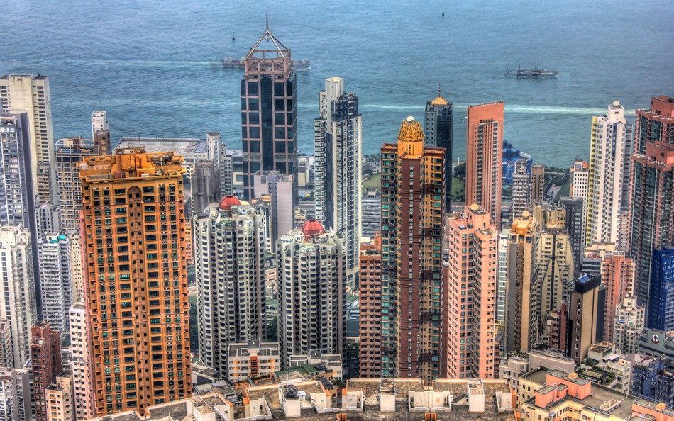 A view of the skyscrapers of Hong Kong