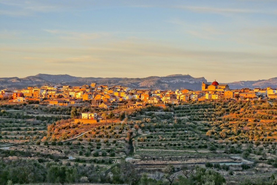 urban buildings in the sunlight in spain