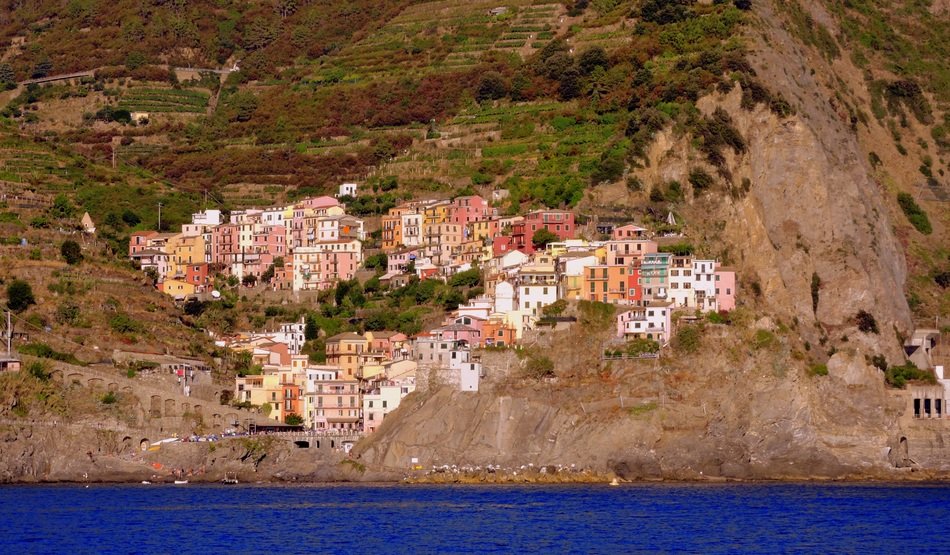 Colorful houses in the sea rocks