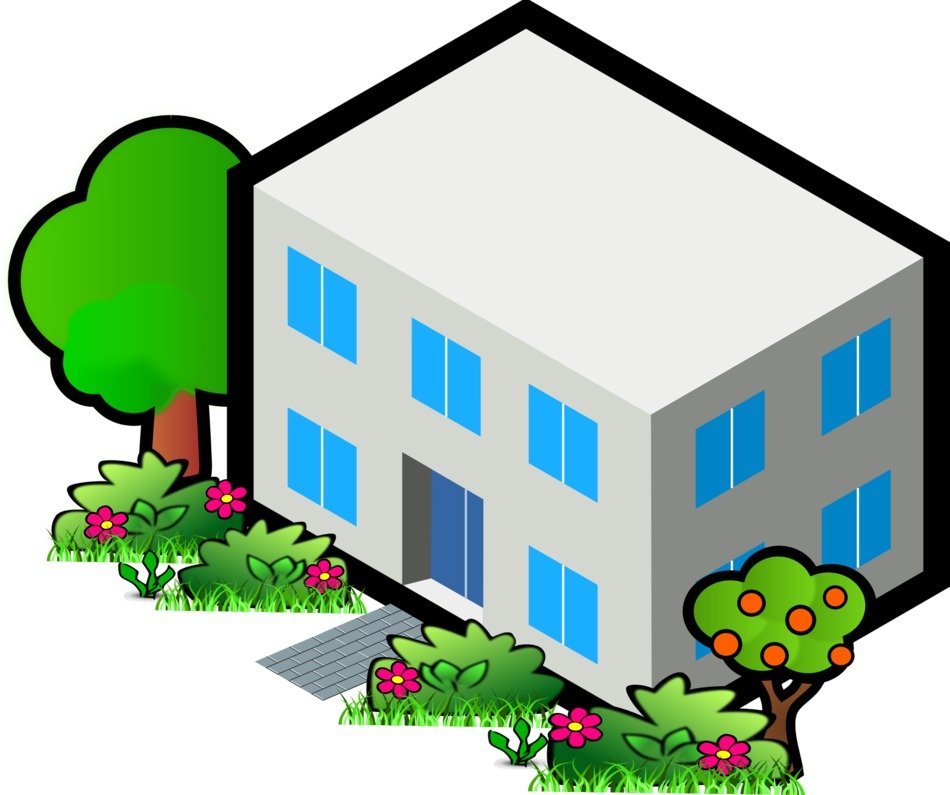 clipart of a two-storey townhouse