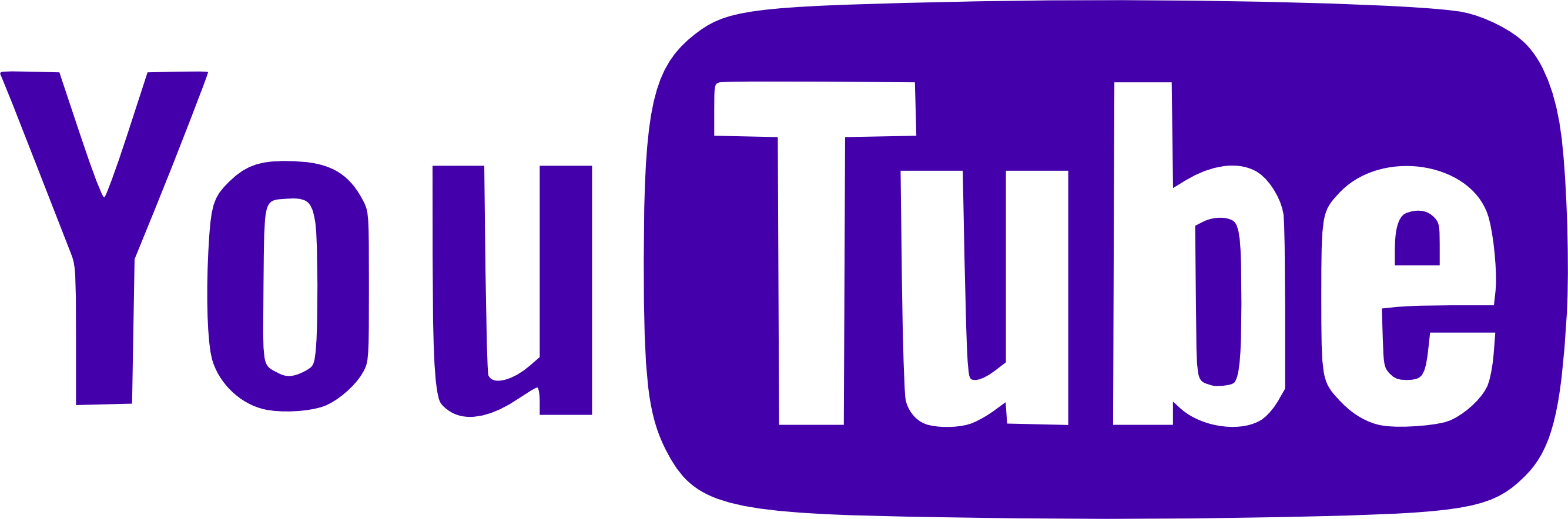 Violet white icon of YouTube free image download