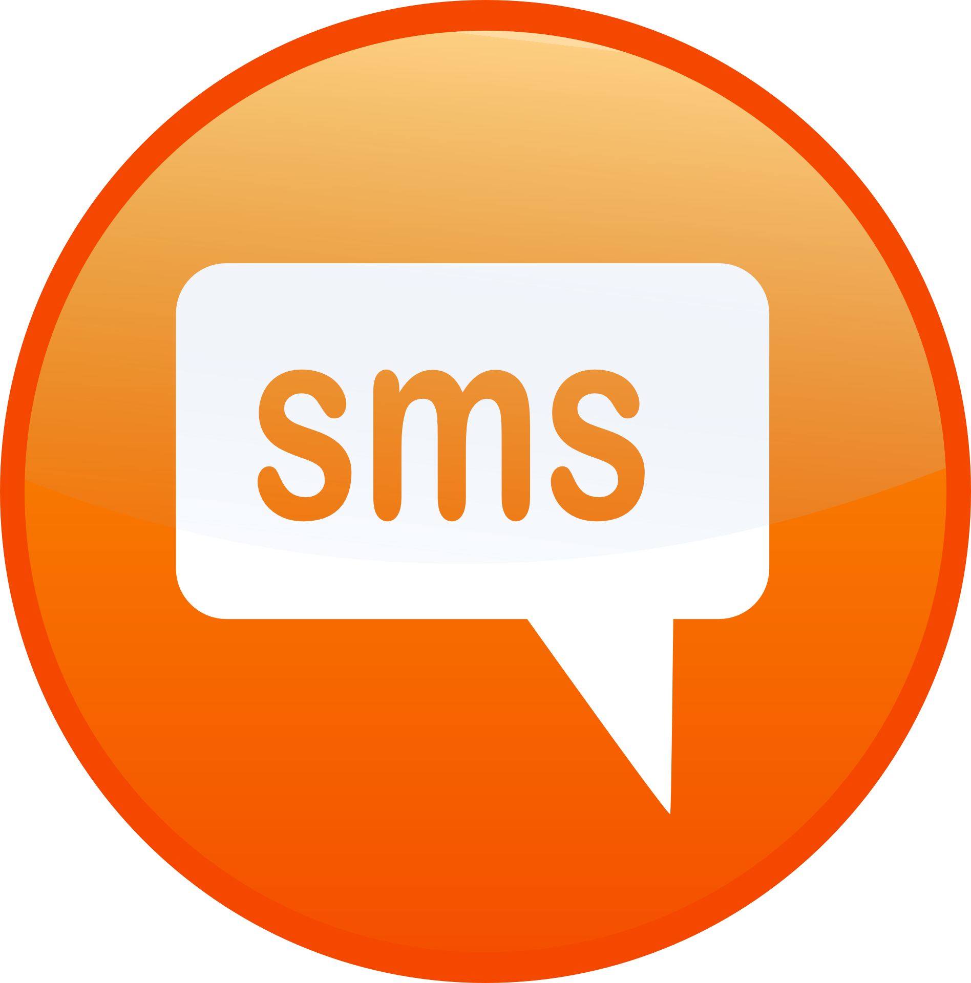 Sms in the orange circle free image download