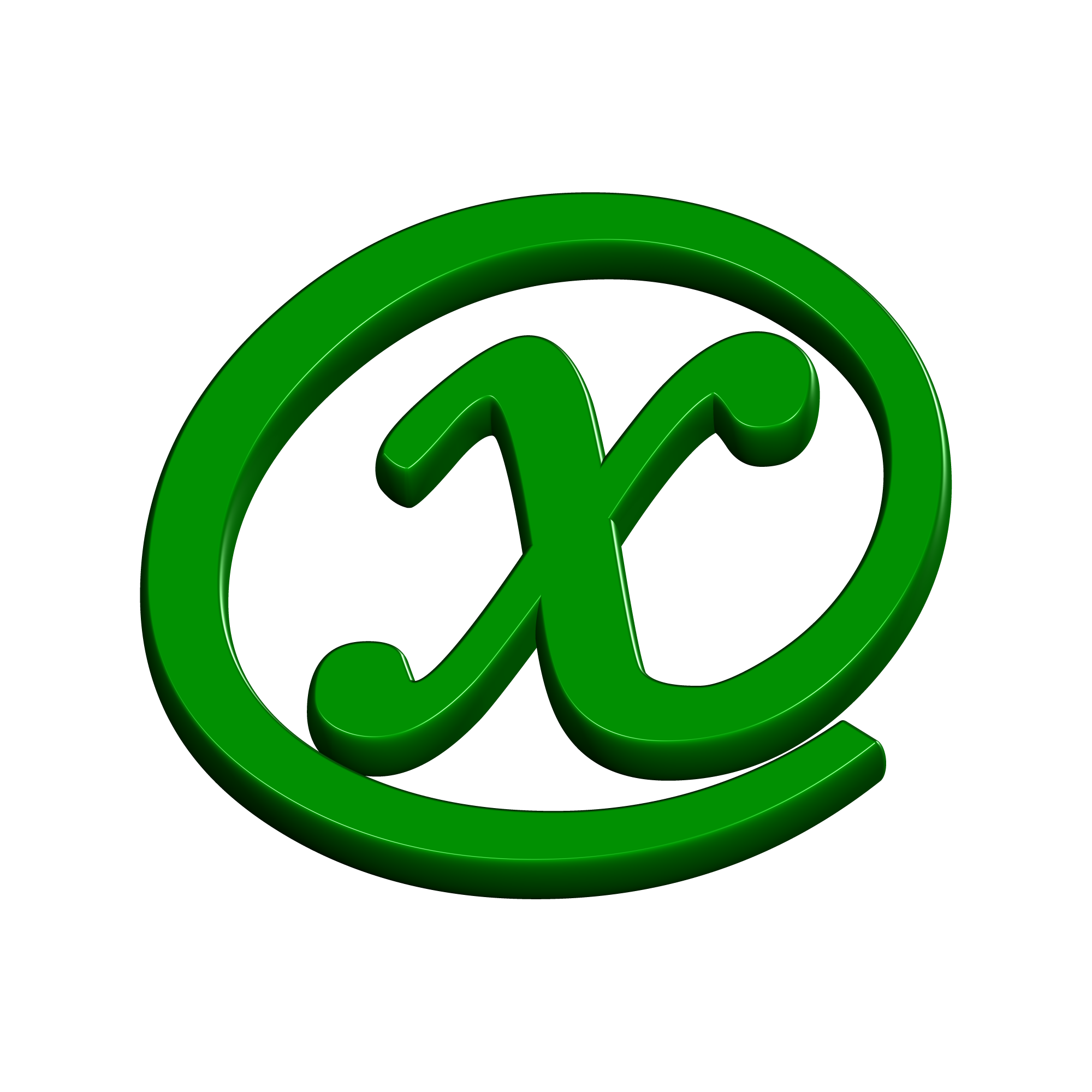 The abc letter x in the green circle free image download