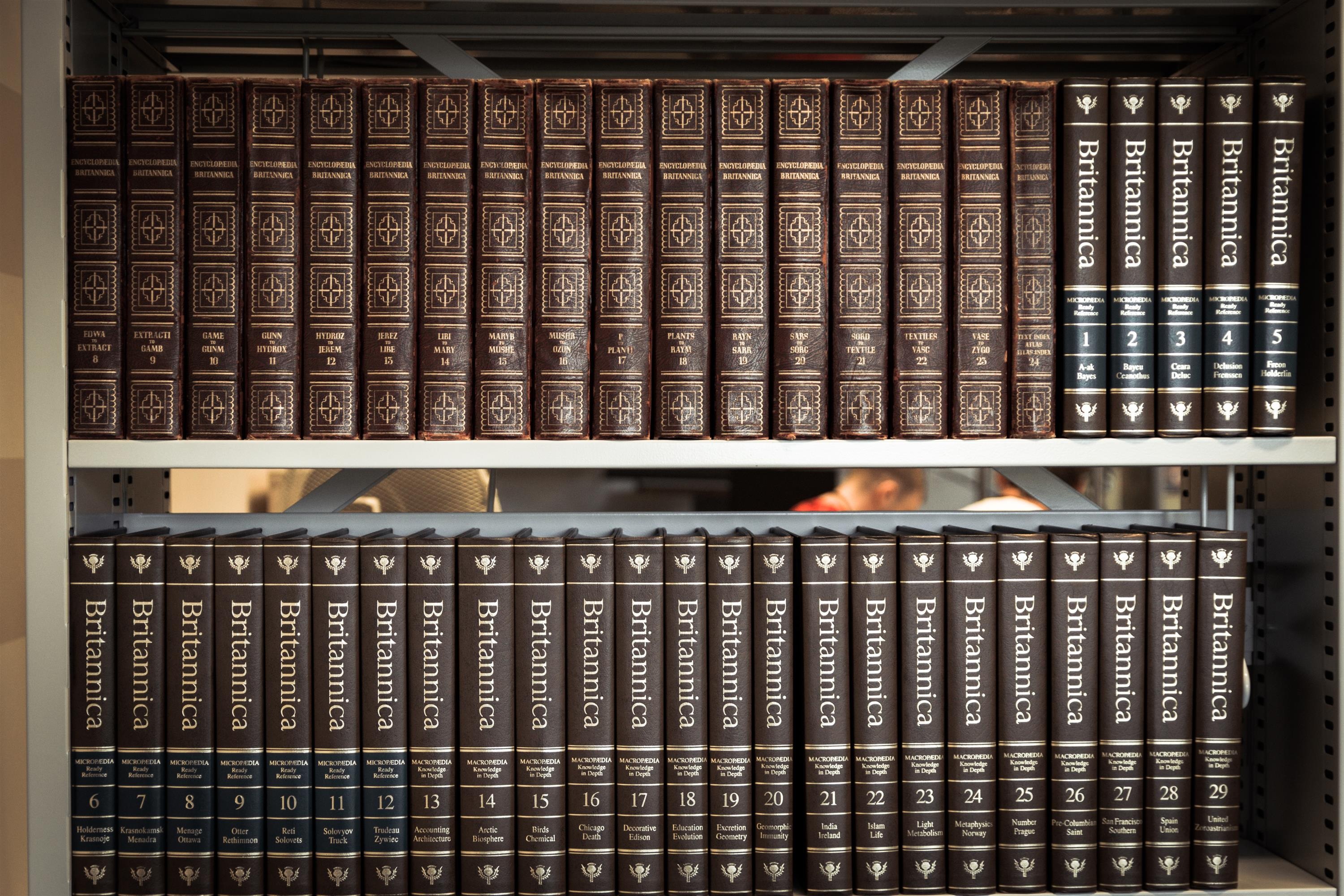 Britannica encyclopedia books on the shelf free image download