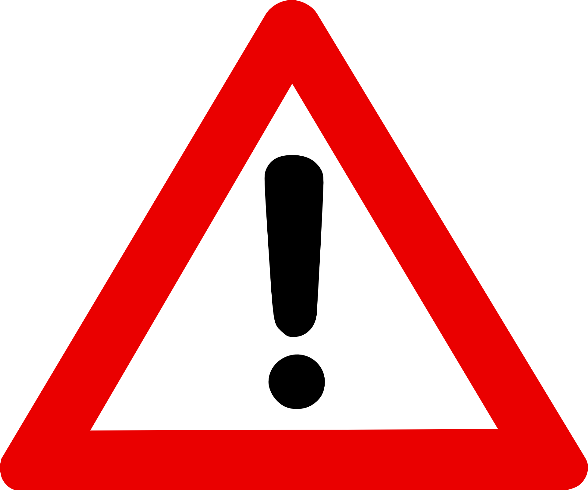 Exclamation Mark In Red Triangle Warning Sign Free Image Download