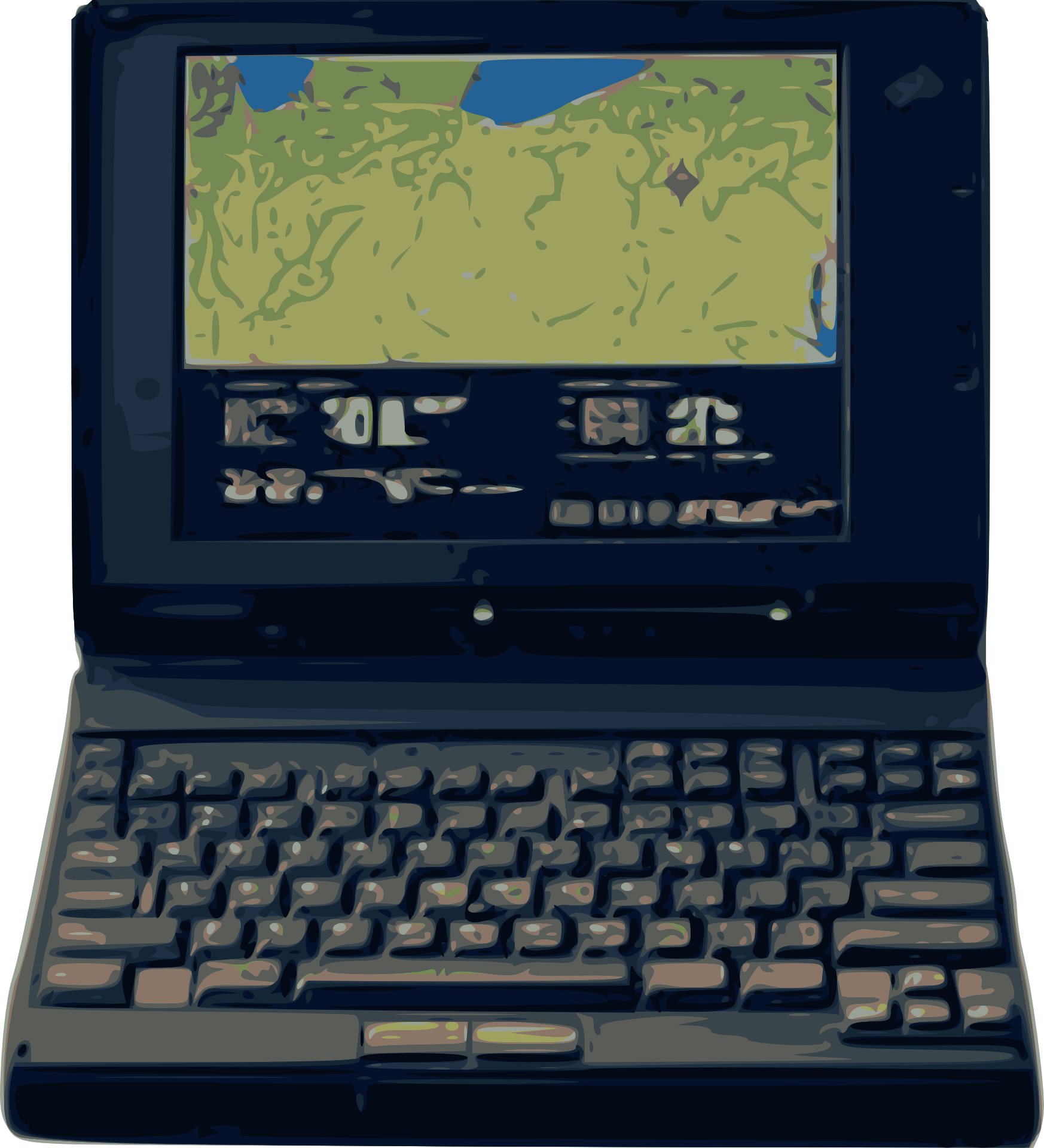 Laptop With A Map On The Screen Free Image Download