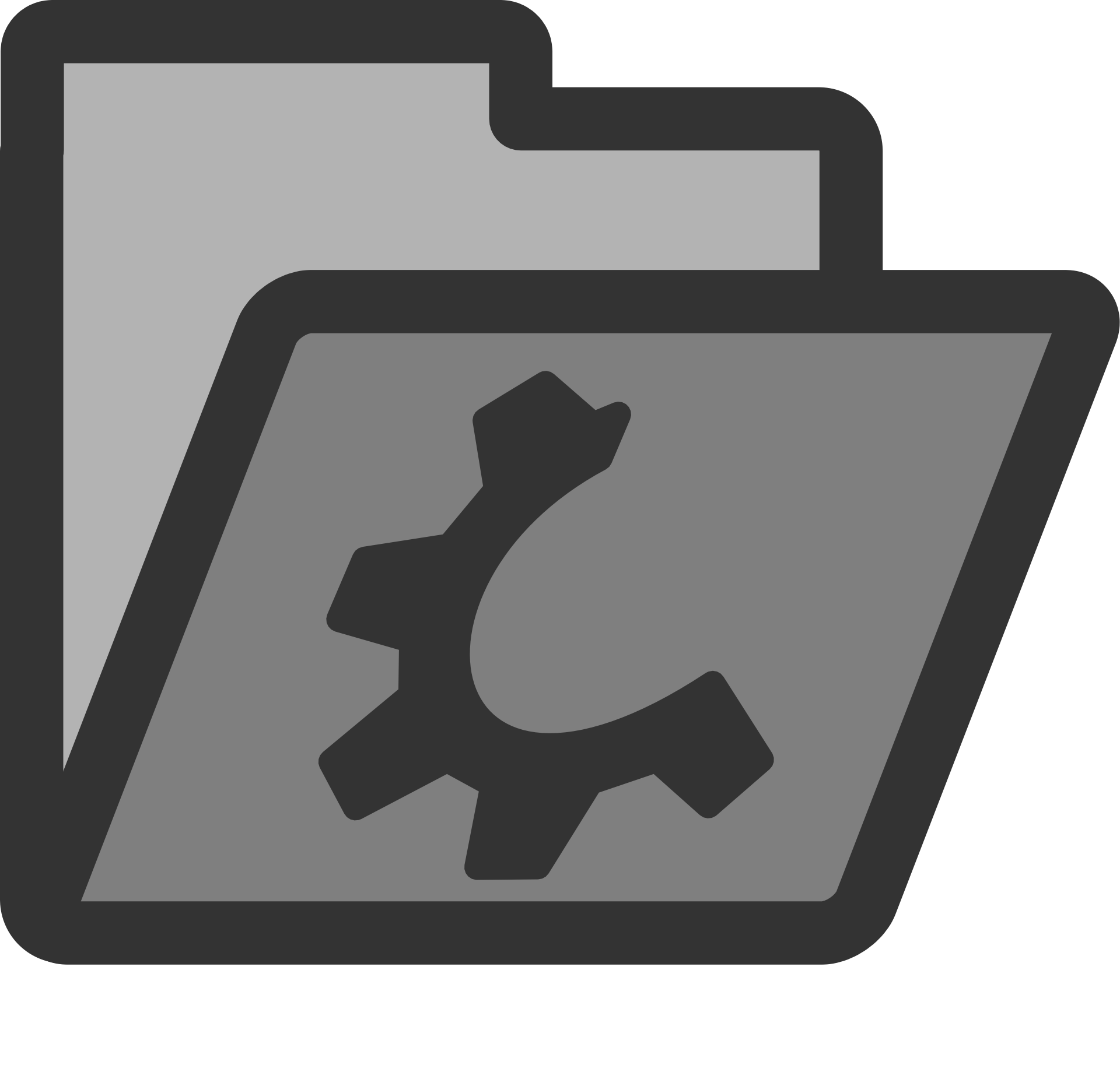 Open folder with gear on cover icon for computer directory free image