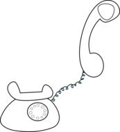 drawing of a white phone with a receiver