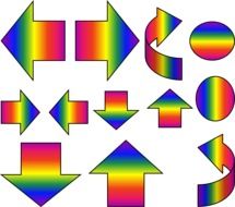 colorful arrows and circles