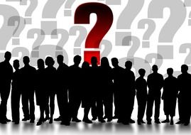 Clipart of silhouettes and question marks