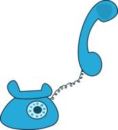 drawing of a blue phone receiver