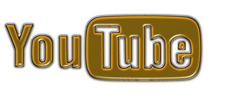 golden and white logo of YouTube