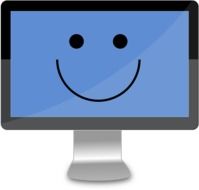 monitor picture with a smile