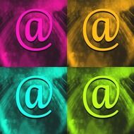 Clipart of Colourful sign e mails