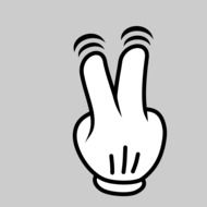 funny drawing of a hand gesture with two hot fingers