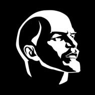 black and white portrait of leader Lenin