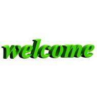 Clipart of green welcome logo