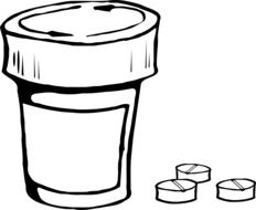 drawn jar for tests and pills