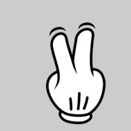 drawing of a hand gesture with two fingers