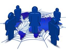 network on blue concept illustration