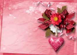 Pink valentine day greeting card