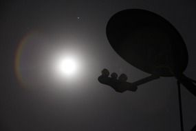 satellite dish on gray background