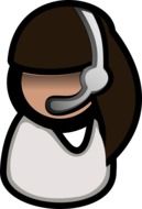 drawn person with headset