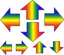 colored arrows of different directions