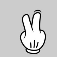 funny drawing of a hand gesture with two fingers