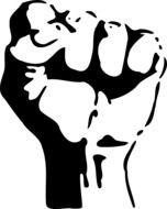 hand in a fist as a graphic illustration