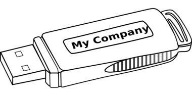 usb stick flash drive storage black white drawing