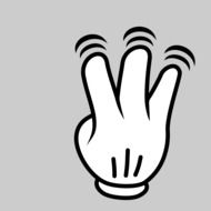 funny drawing of a hand gesture with three fingers