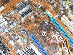 motherboard closeup photo