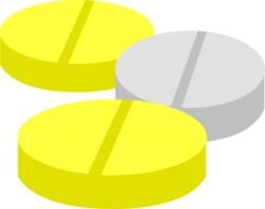 pills yellow and gray